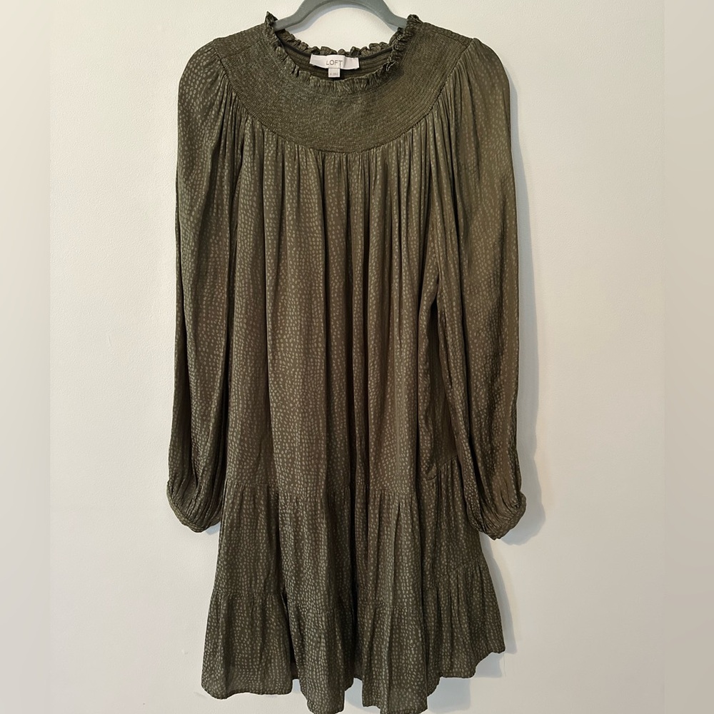 LOFT Green Boho Dress